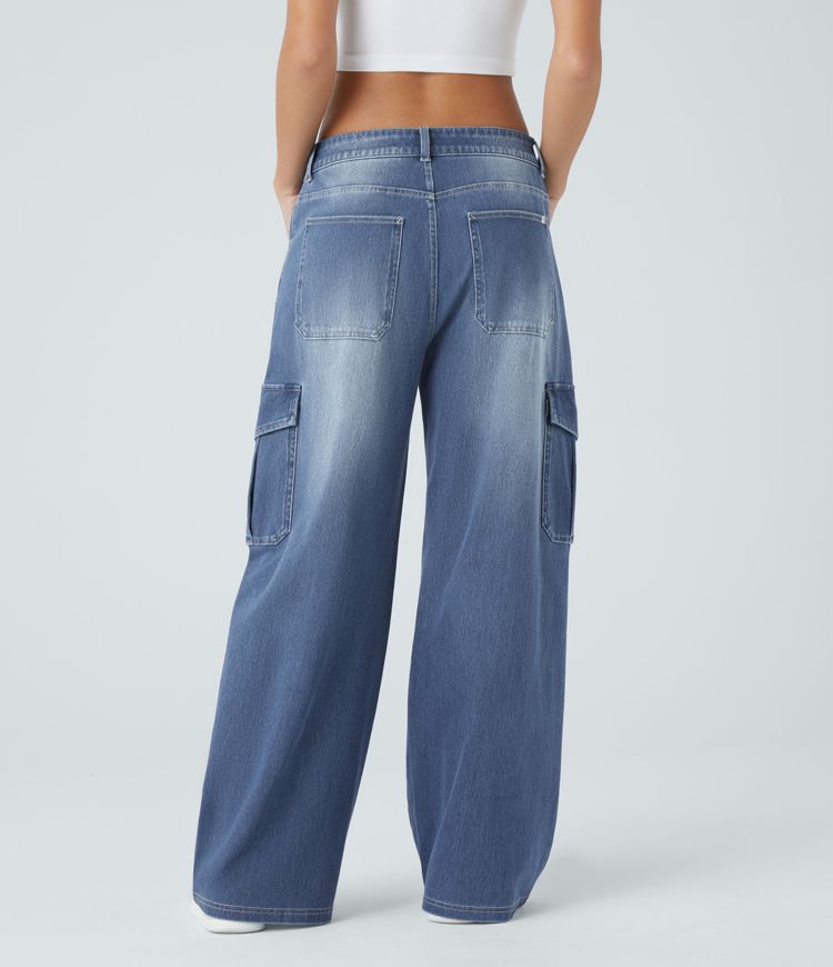 Casual cargo baggy jeans