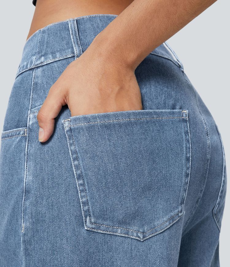 Barrel Leg Stretch Jeans