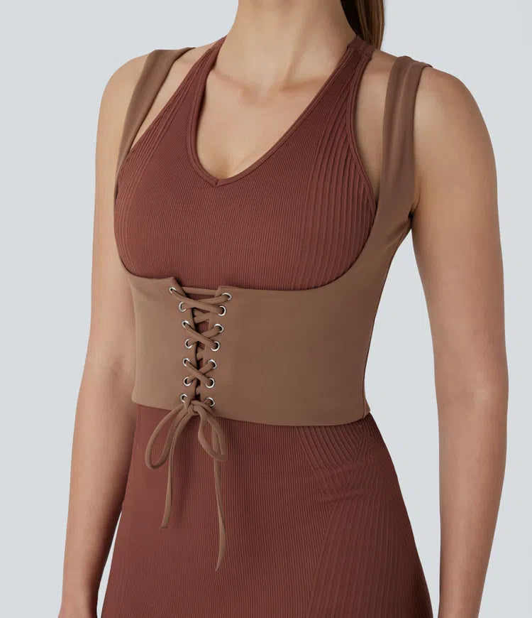 Cross-Back Corset Tank