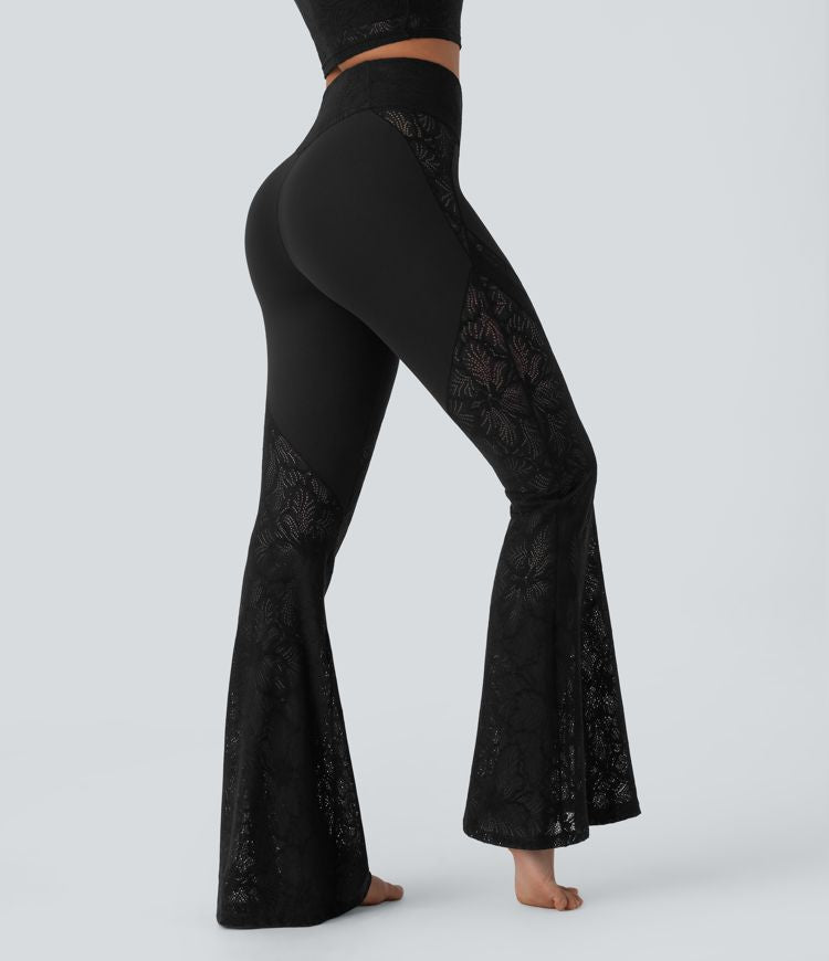 Lace Cross Flare Yoga Leggings