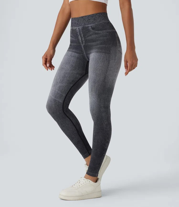 Denim yoga leggings