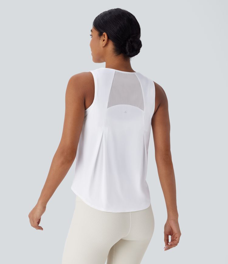 Mesh Contrast Running Tank