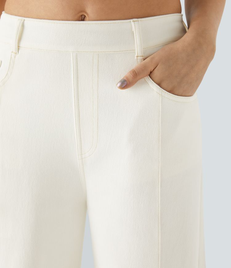 Lace-Wide Leg Jeans