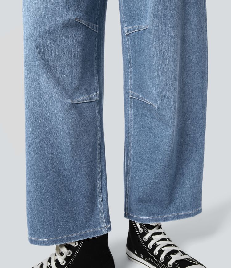 Barrel Leg Stretch Jeans