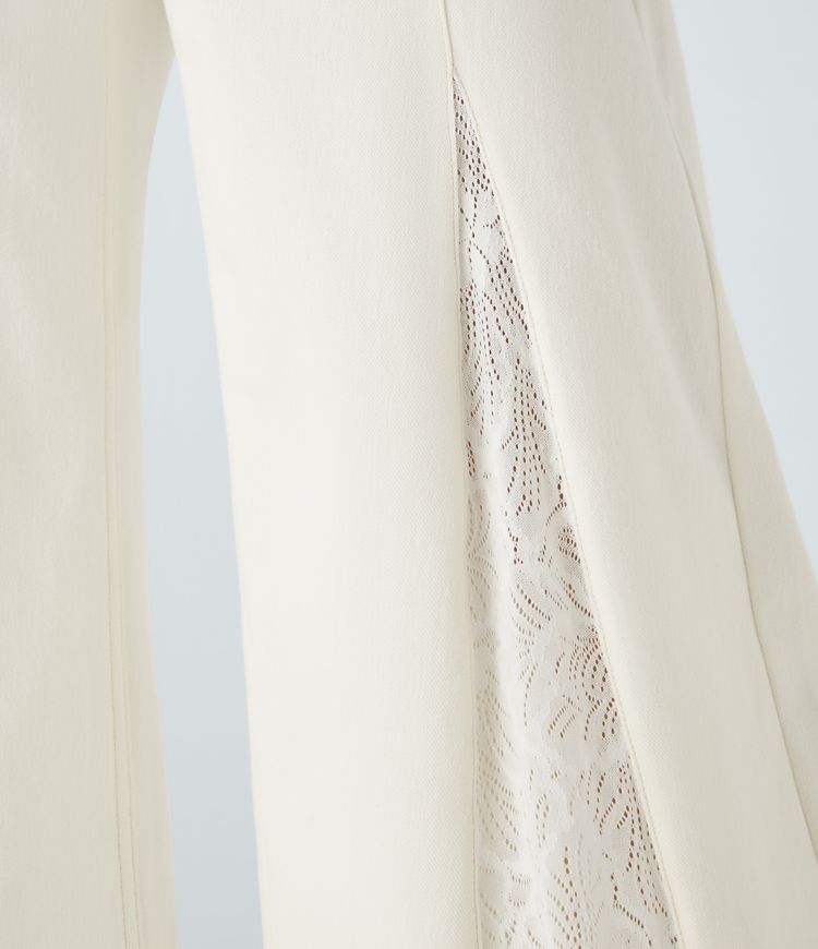 Lace-Wide Leg Jeans