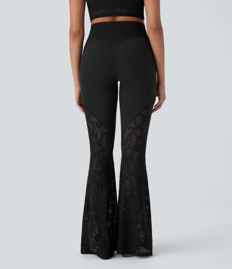 Lace Cross Flare Yoga Leggings