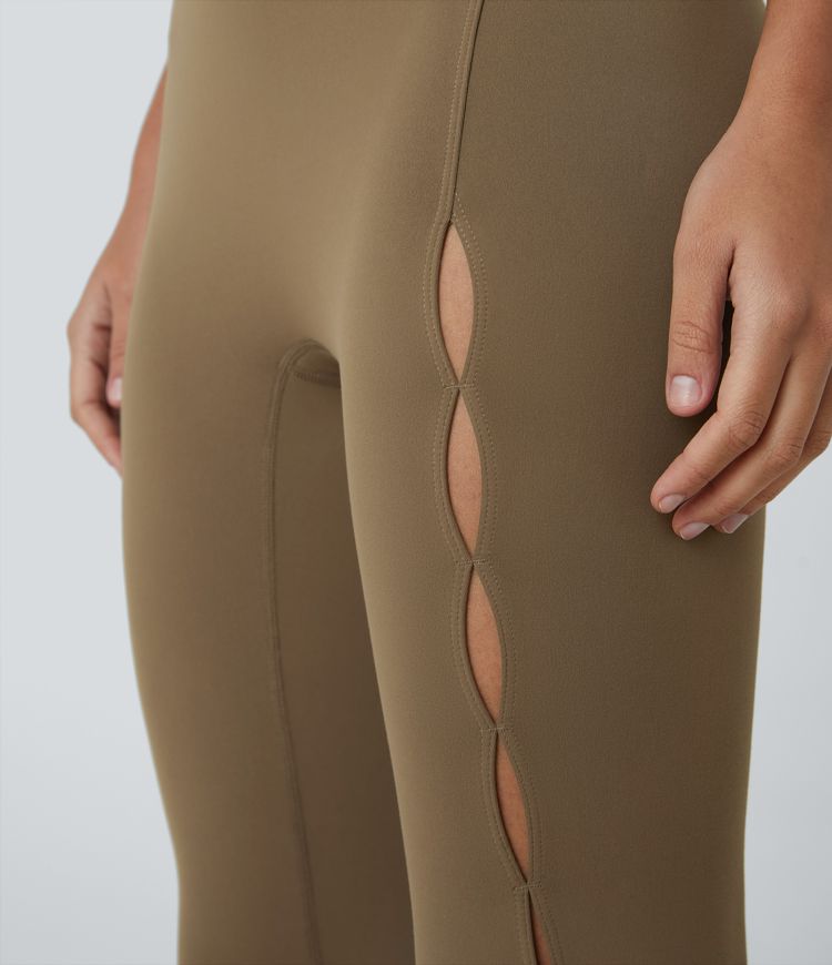 Cut-Out Split Yoga Leggings