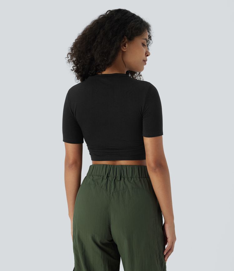 Ruffle crop T-shirt