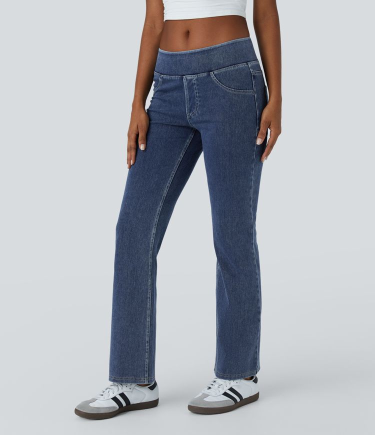 Low-Waist Bootcut Jeans