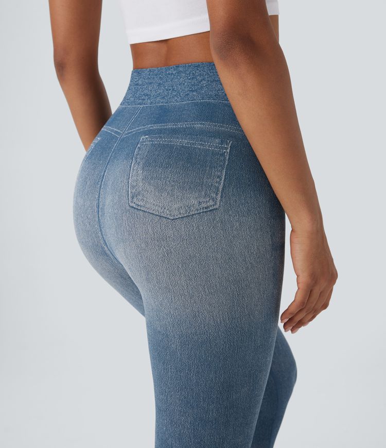 Denim yoga leggings