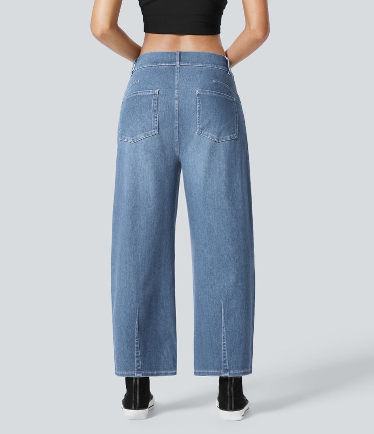 Barrel Leg Stretch Jeans
