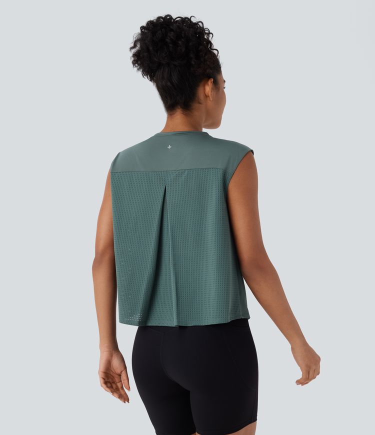 Mesh Contrast Running Tank