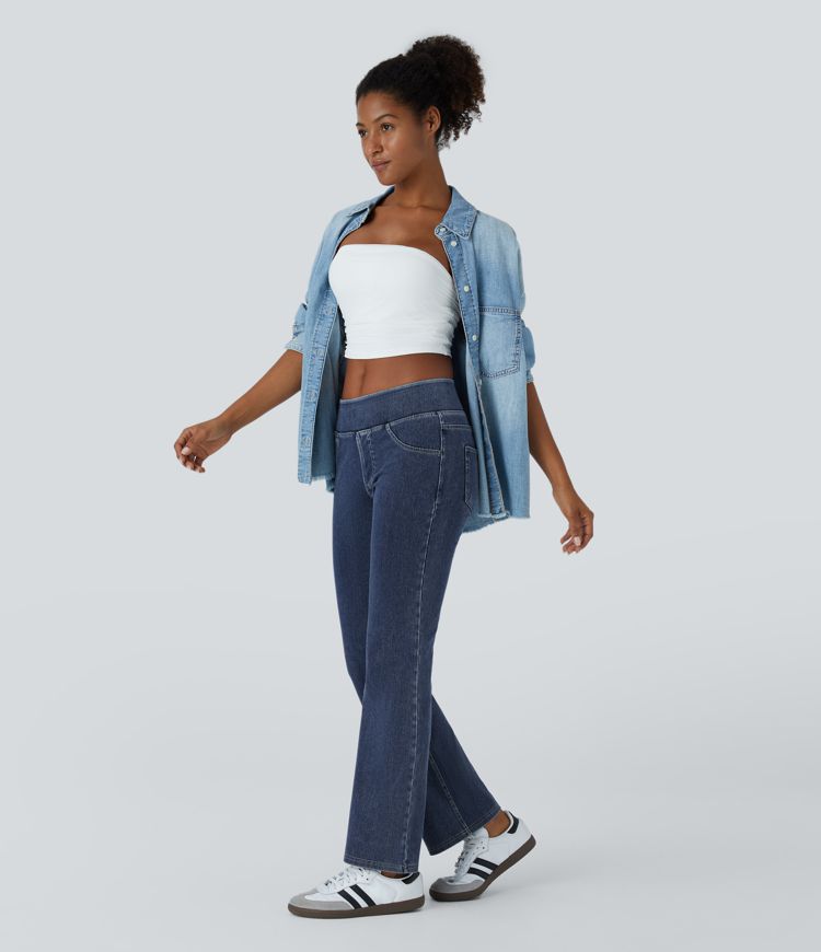 Low-Waist Bootcut Jeans