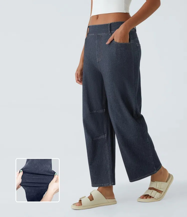 Barrel Leg Stretch Jeans