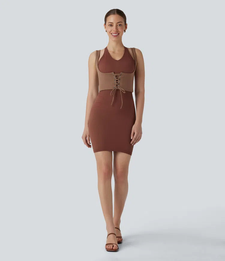 Cross-Back Corset Tank