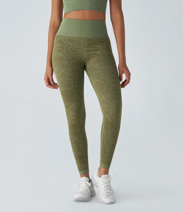 Snakeskin print yoga leggings