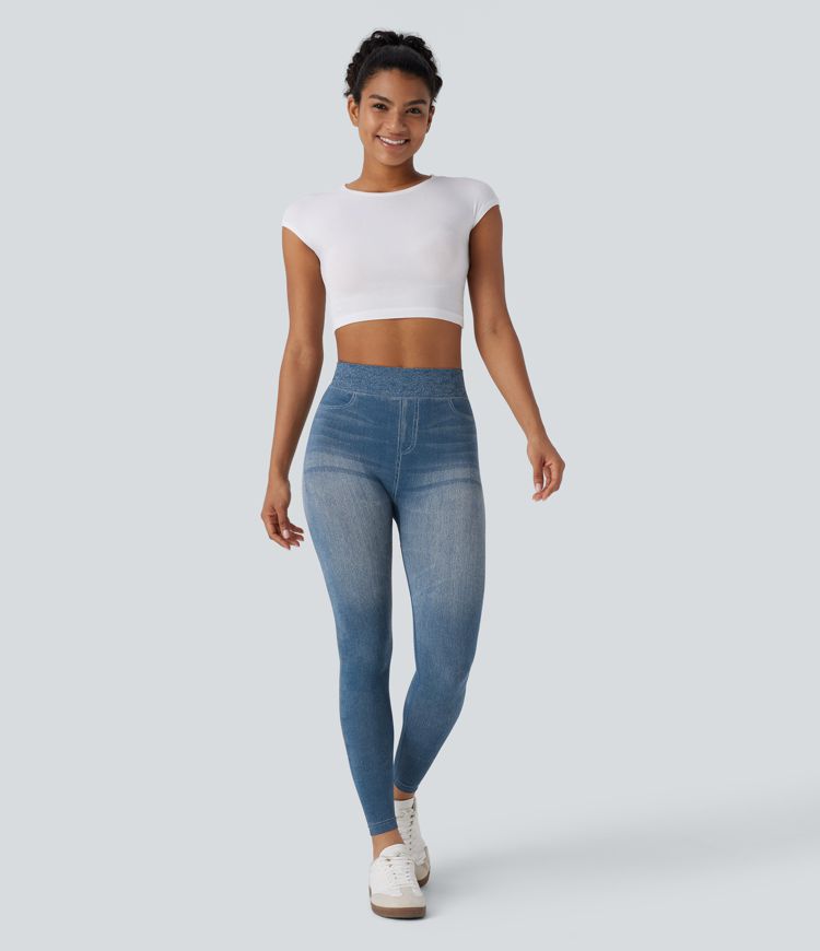 Denim yoga leggings