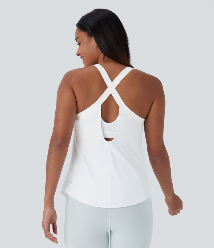 Backless Cross-Back Yoga Tank