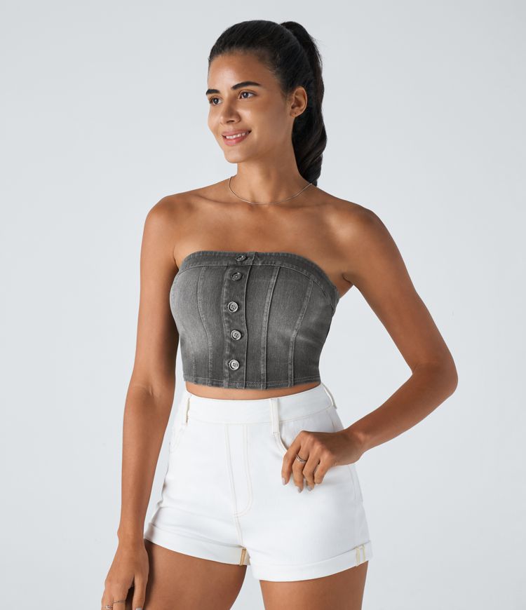 Backless Button Tank