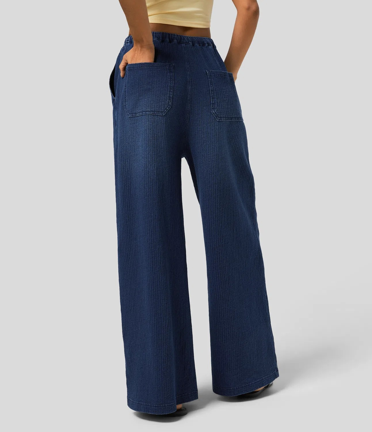 Faded Drawstring Jeans