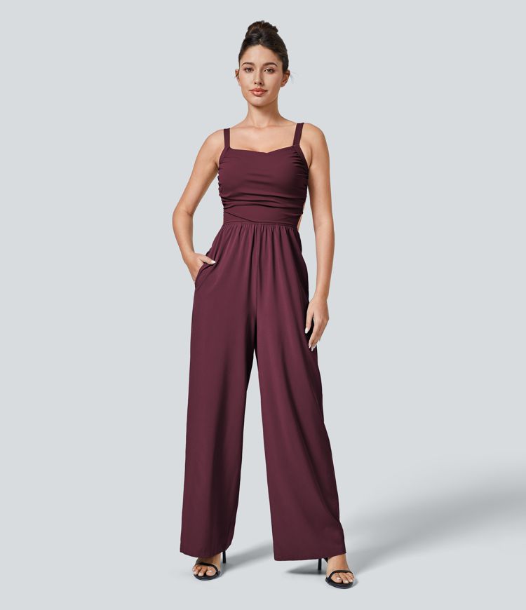 Backless Cross-Back Jumpsuit