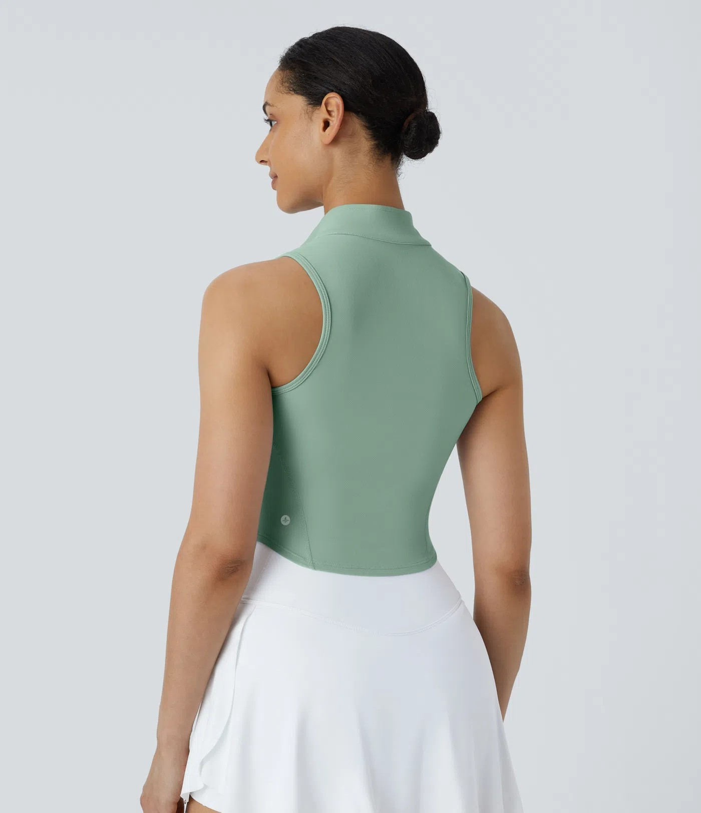 Zip Mock Neck Crop Tank