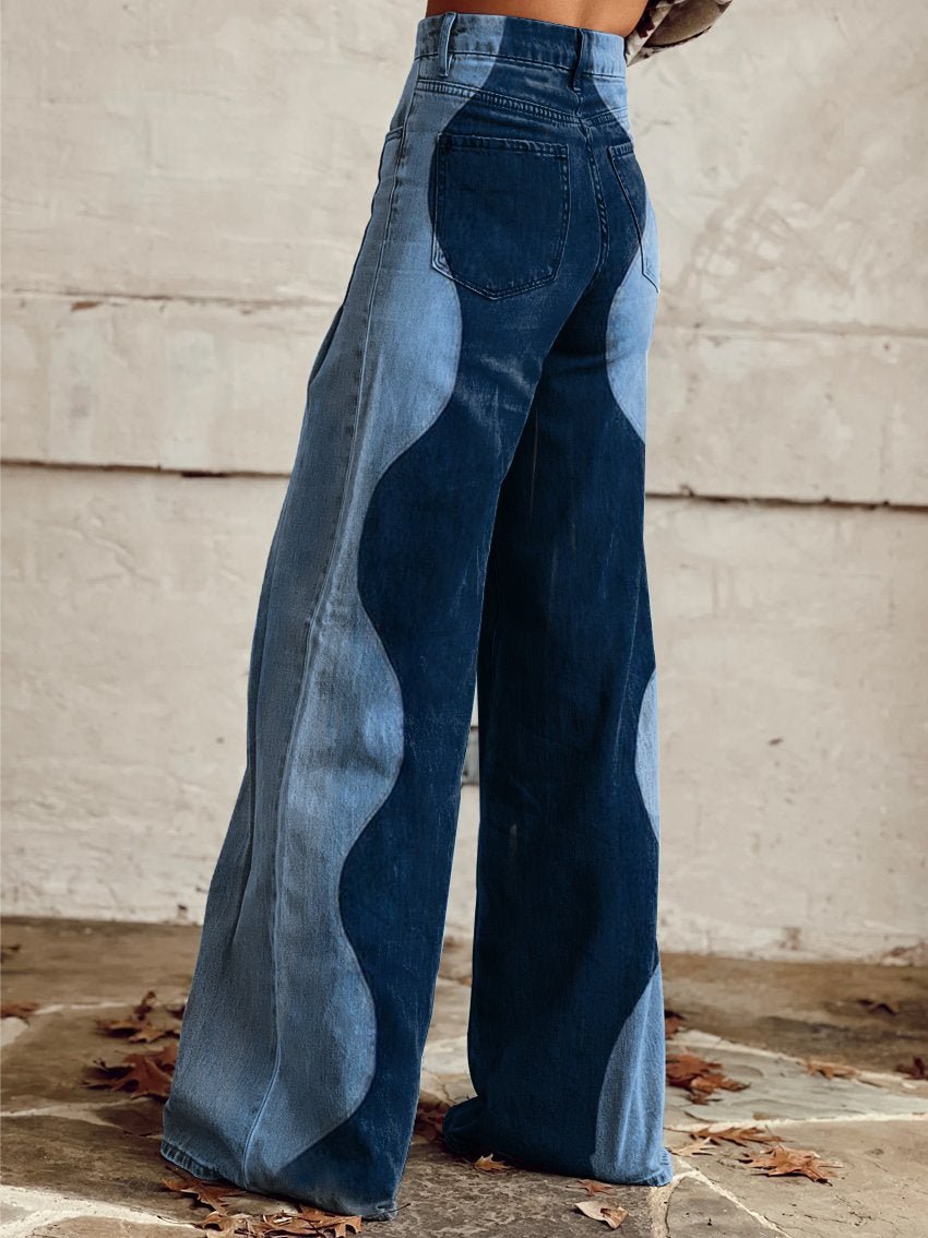 Boho Vintage Floral Wide-Leg Pants