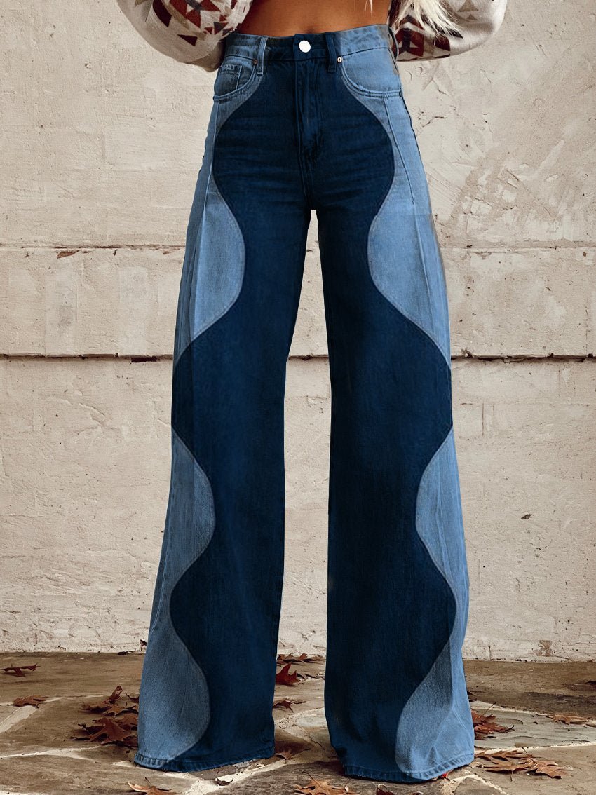 Boho Vintage Floral Wide-Leg Pants