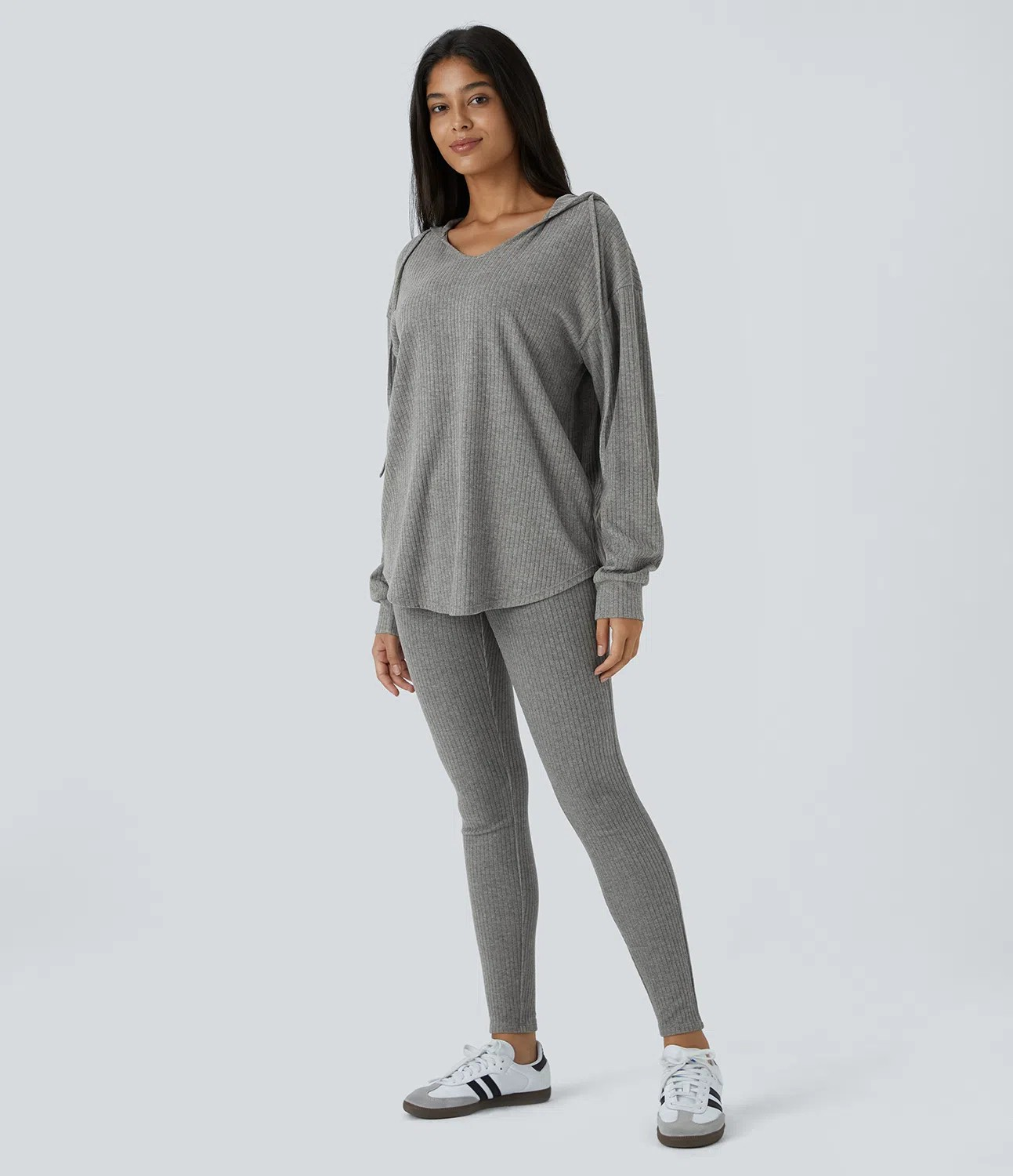 Knitted high waisted crossover leggings