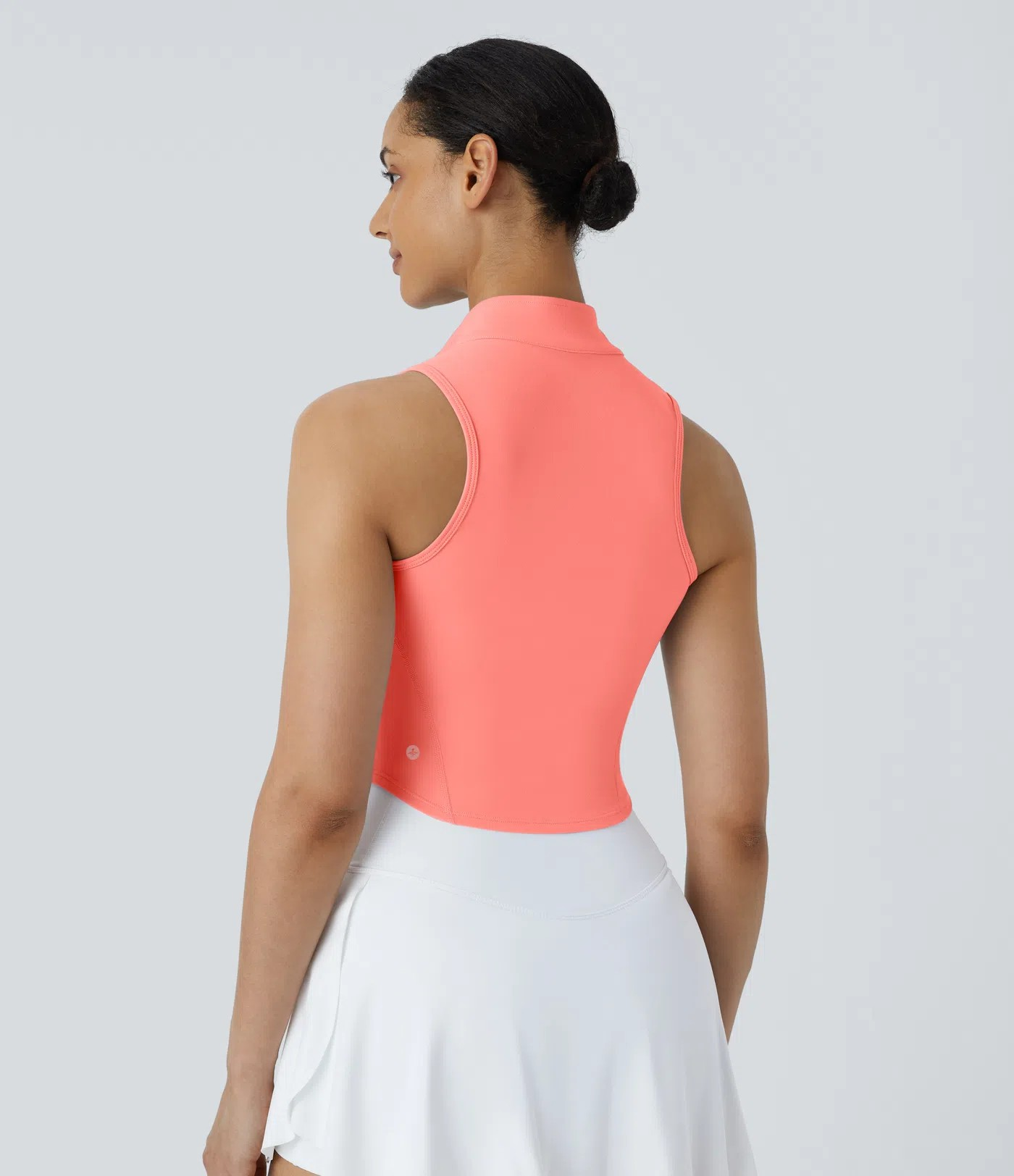 Zip Mock Neck Crop Tank