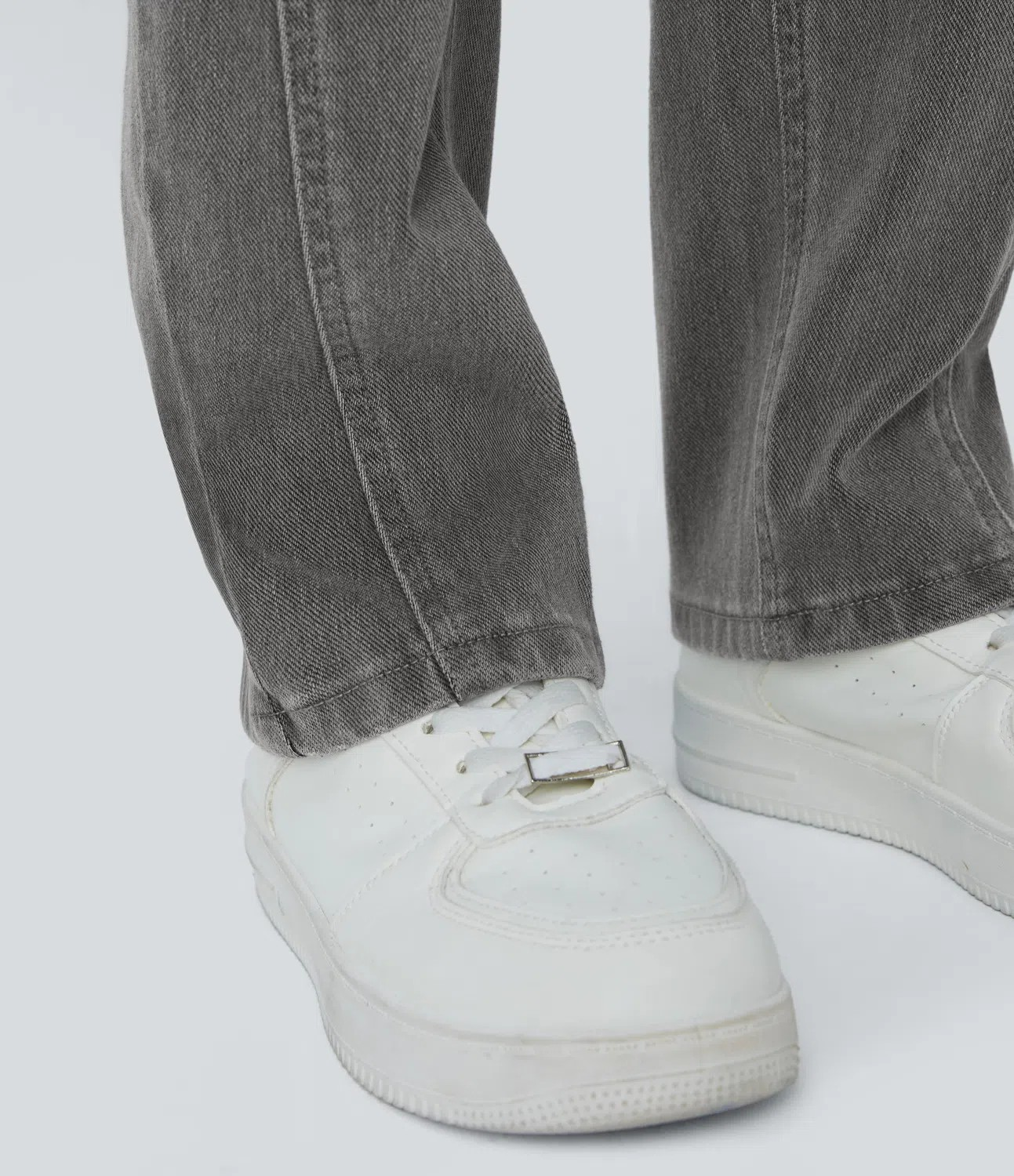 High-Waisted Button Jeans