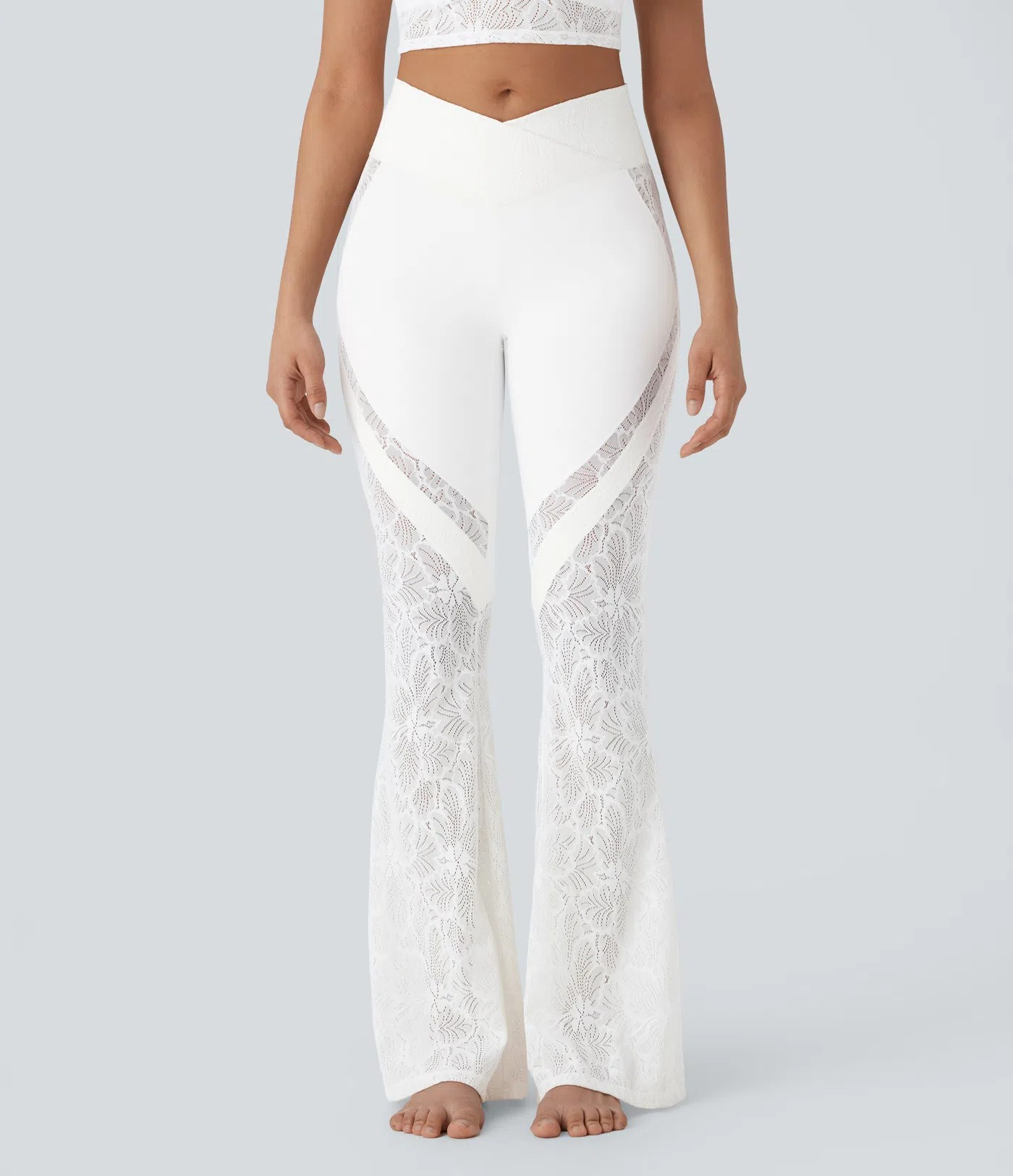 Lace Cross Flare Yoga Leggings
