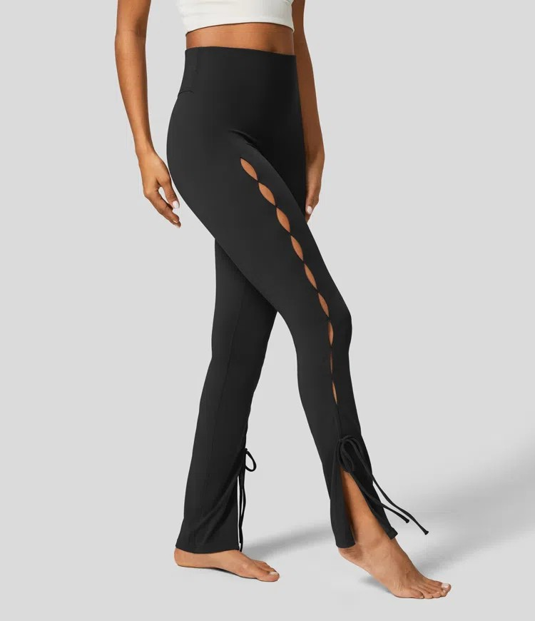 Cut-Out Split Yoga Leggings