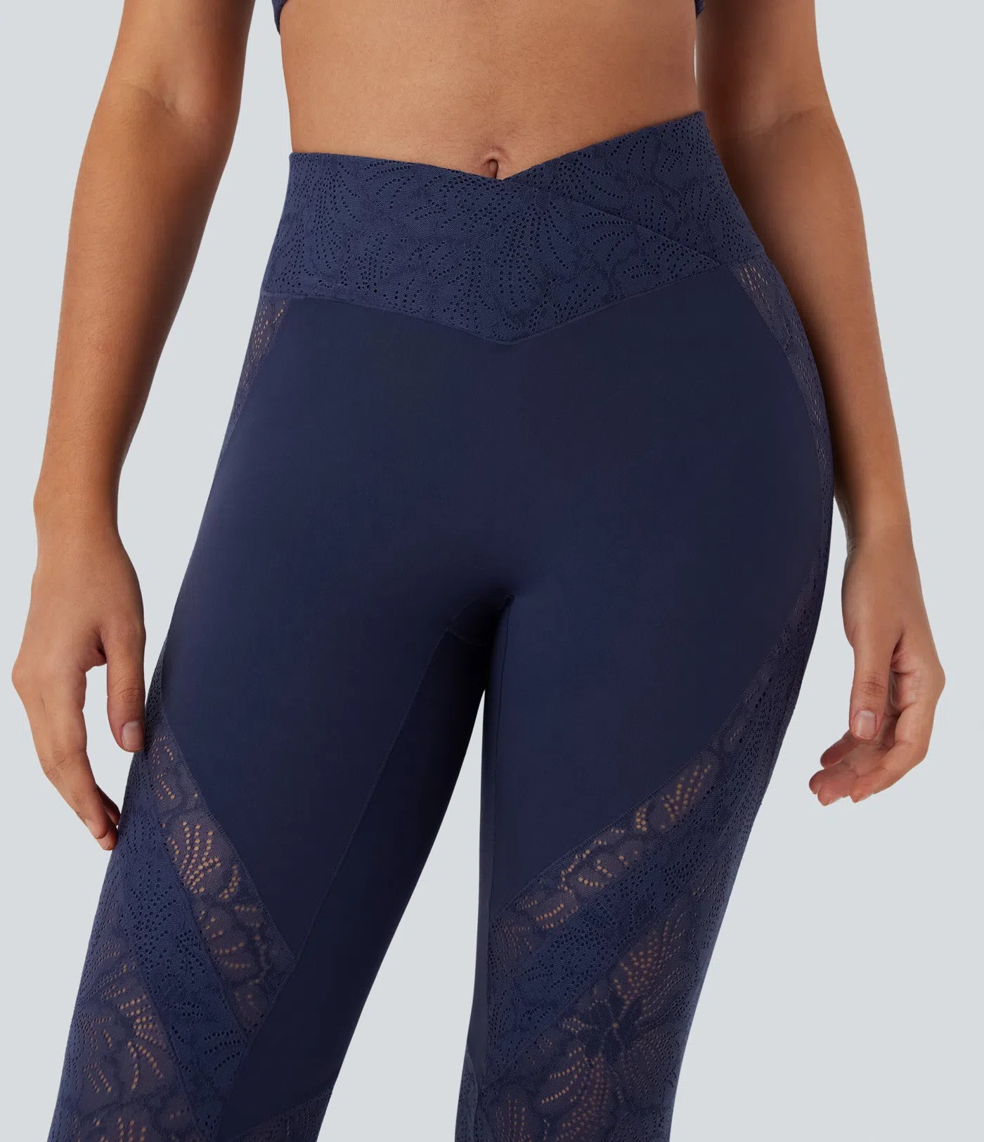 Lace Cross Flare Yoga Leggings