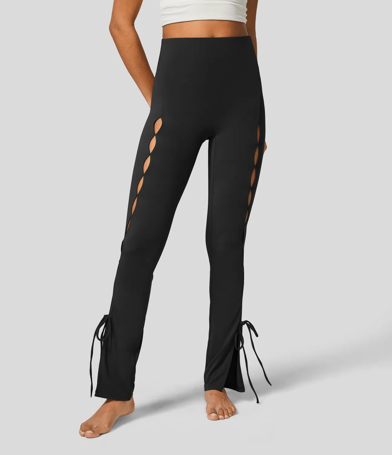 Cut-Out Split Yoga Leggings
