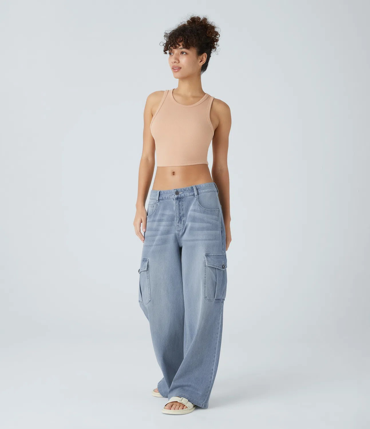 Casual cargo baggy jeans