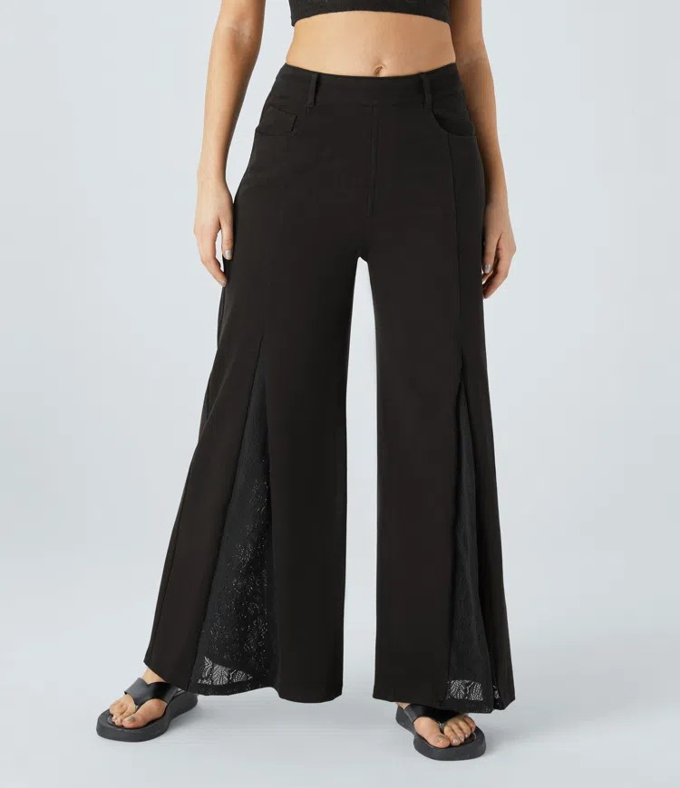 Lace-Wide Leg Jeans