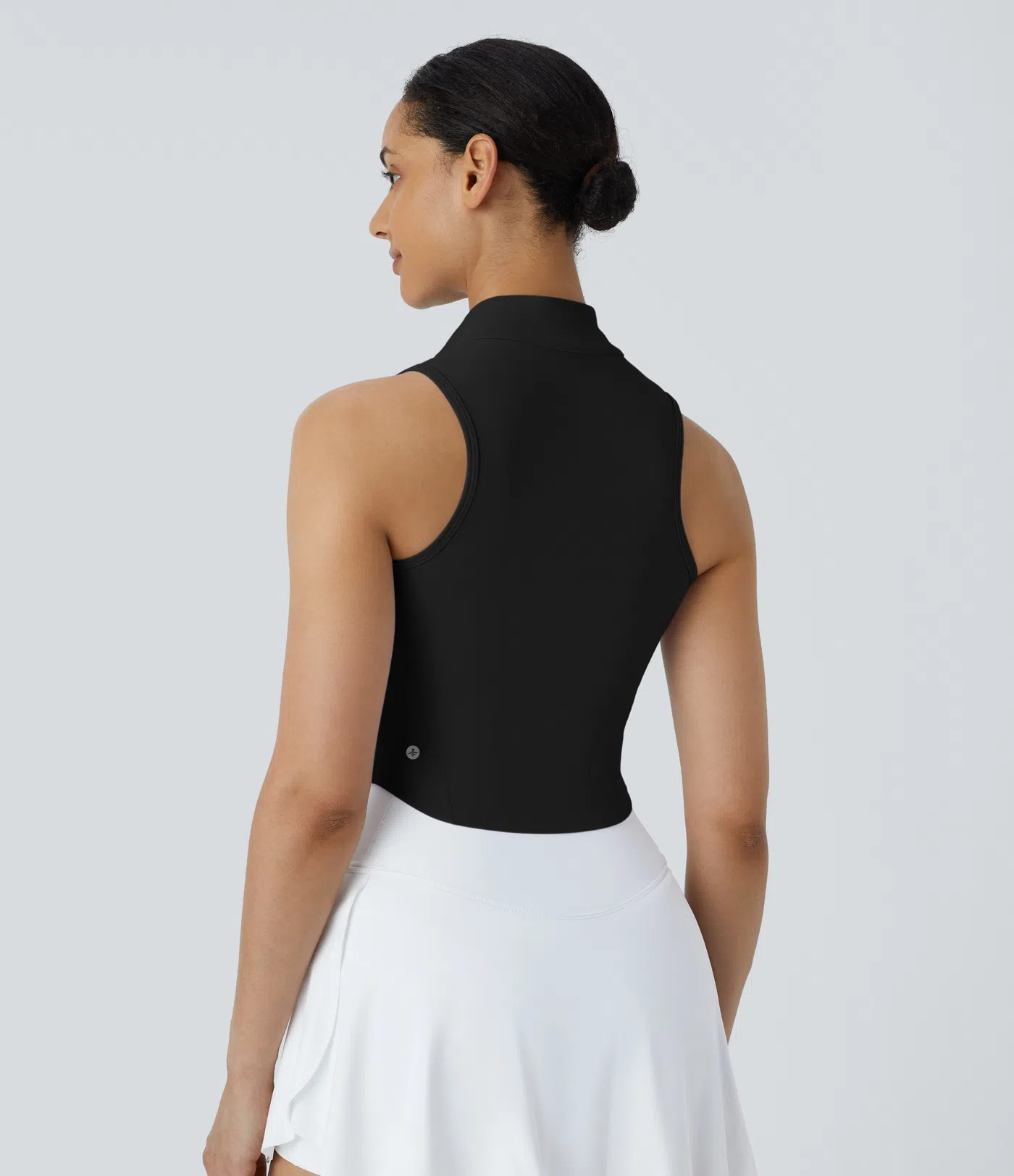 Zip Mock Neck Crop Tank