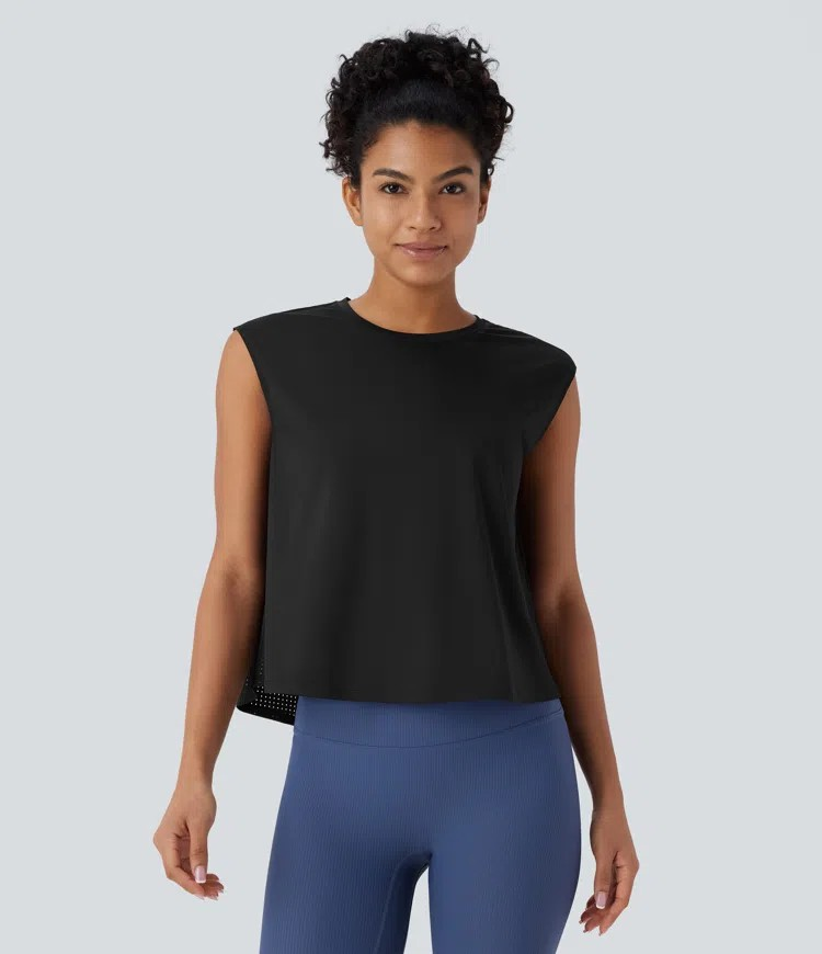 Mesh Contrast Running Tank