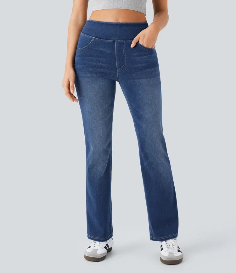 Washed Bootcut Jeans