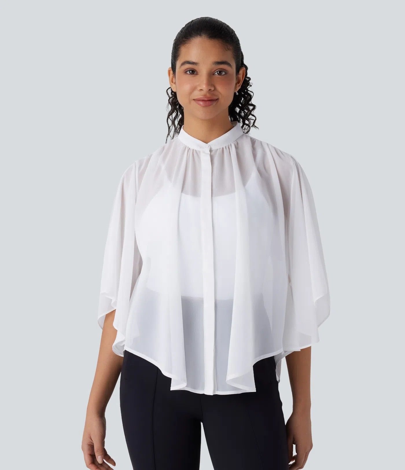 Flowy transparent work shirt