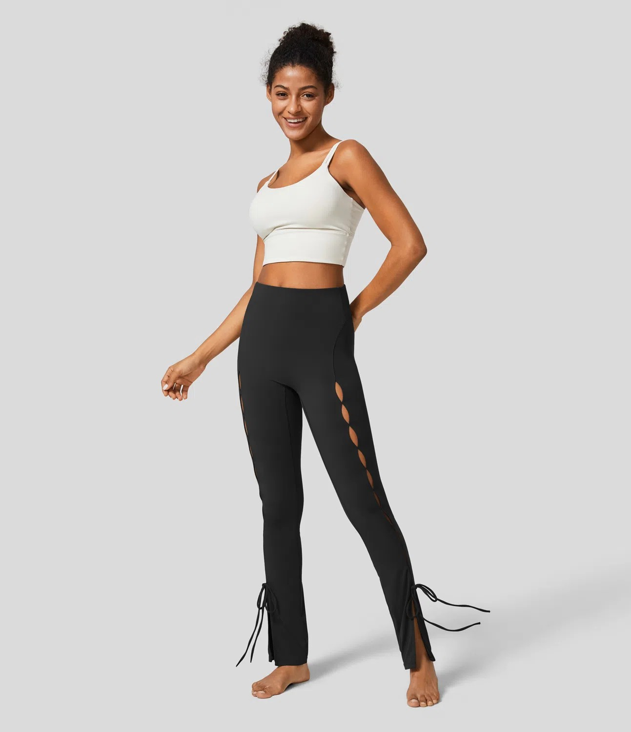 Cut-Out Split Yoga Leggings