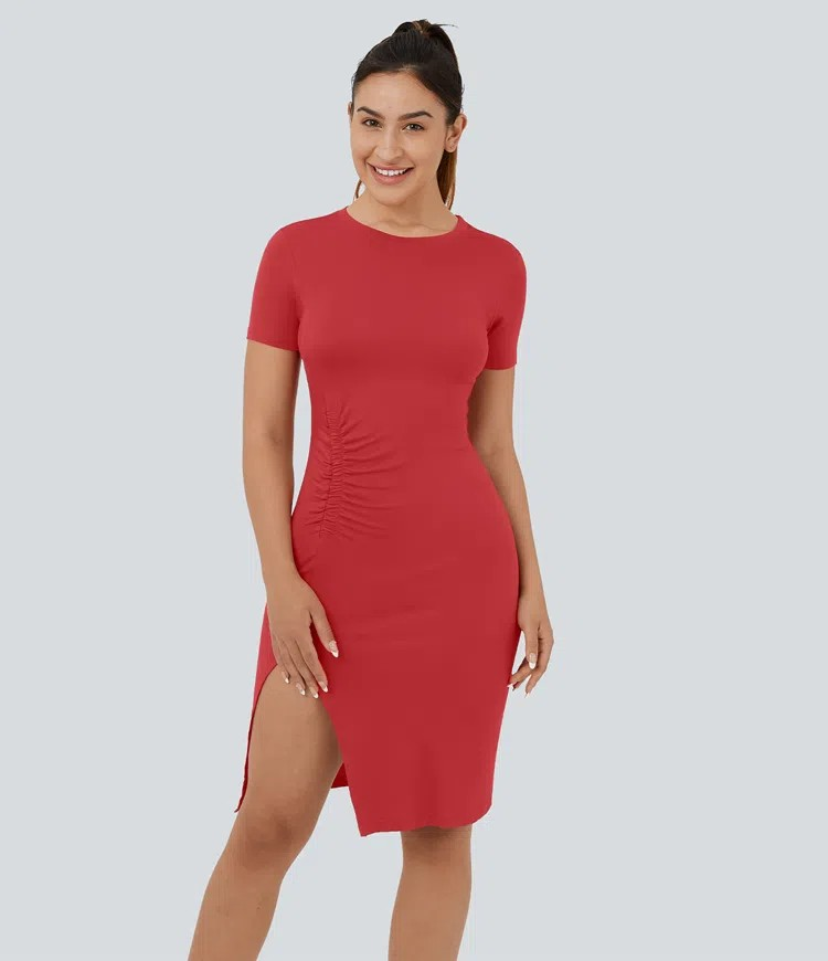 RuchedEase Midi dress