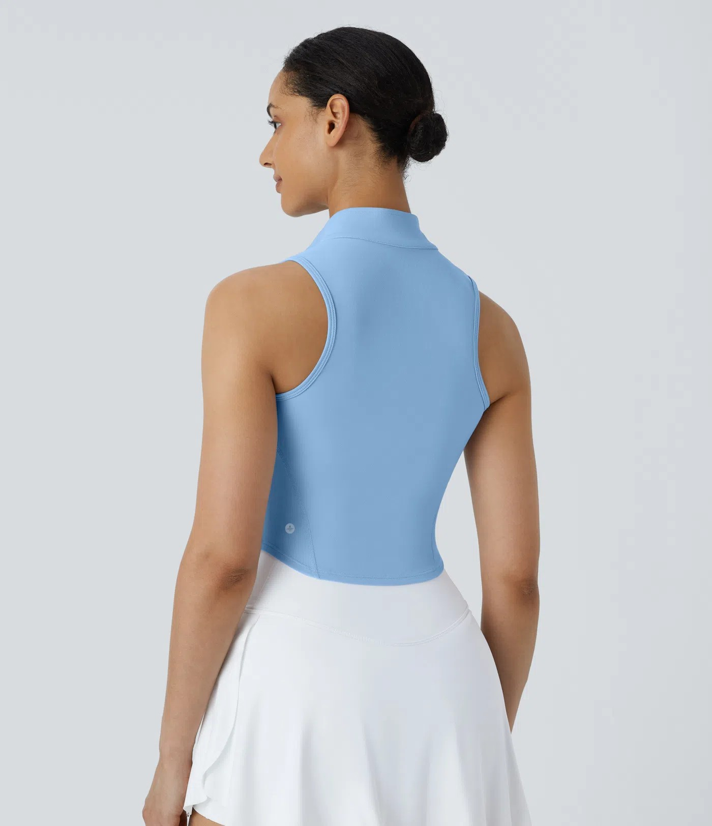 Zip Mock Neck Crop Tank