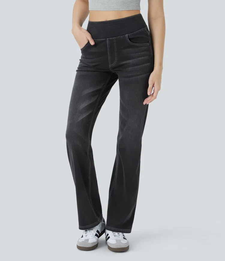 Washed Bootcut Jeans