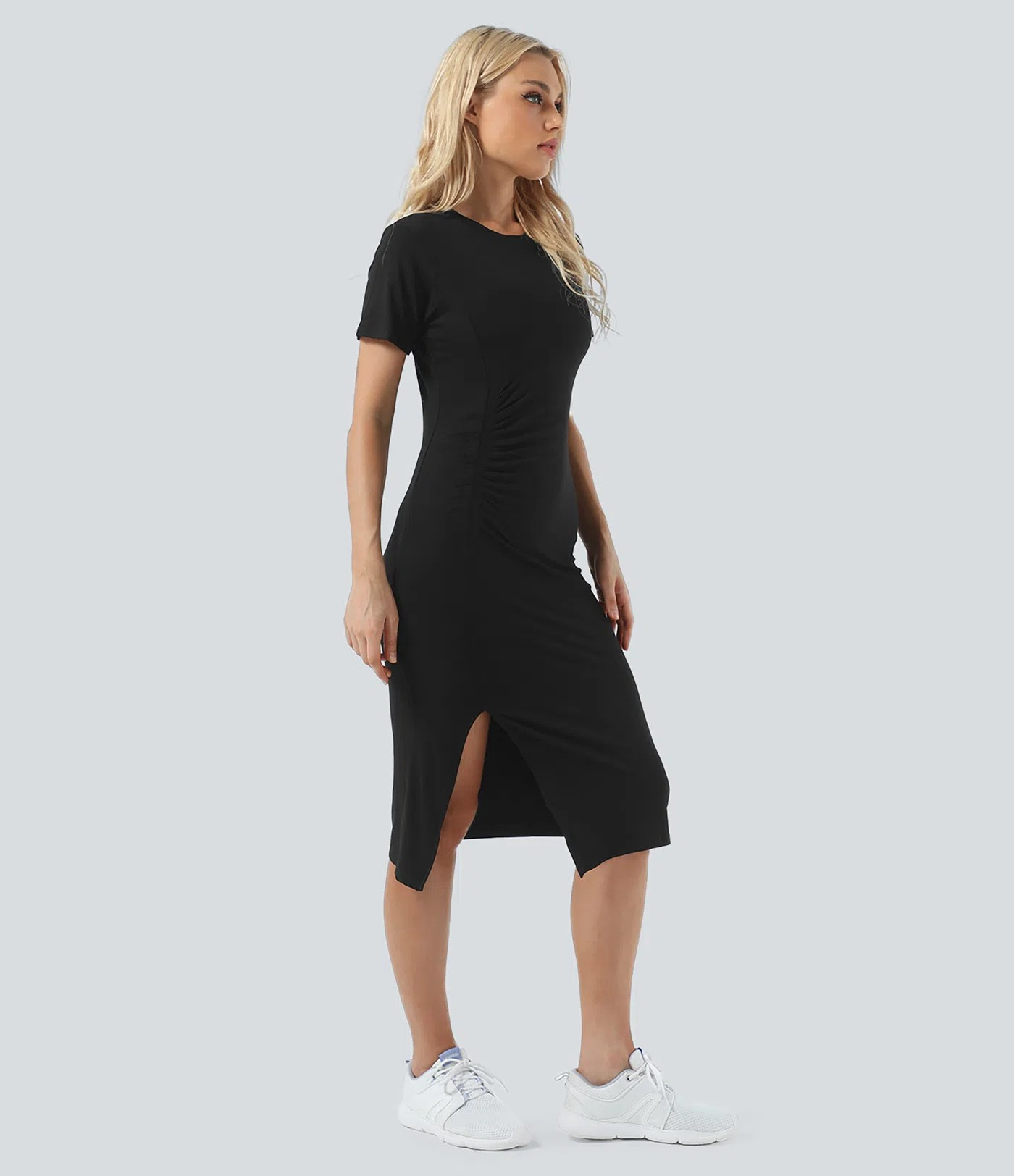 RuchedEase Midi dress