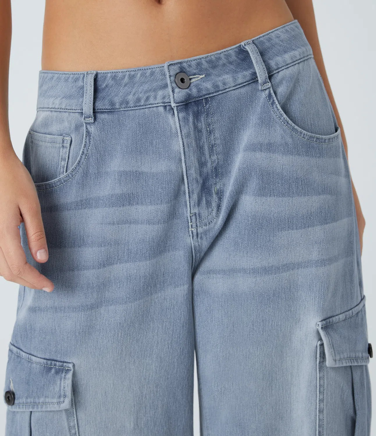 Casual cargo baggy jeans