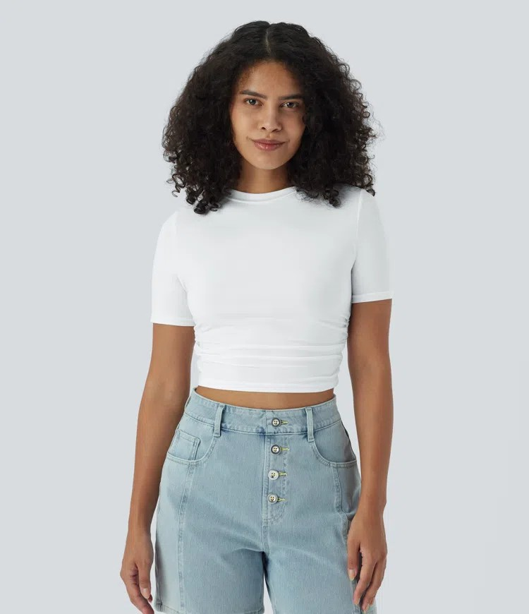 Ruffle crop T-shirt