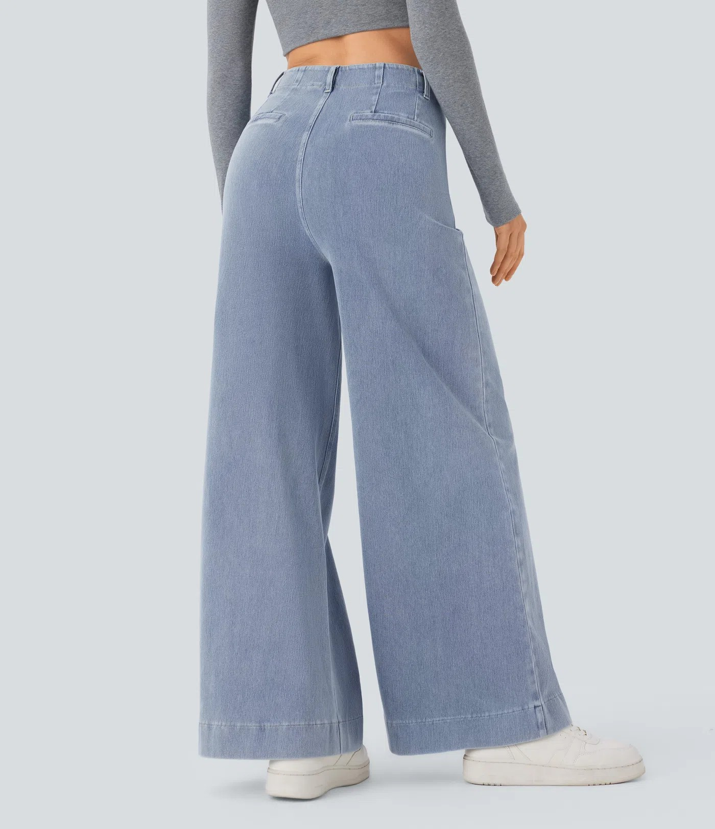 Wide-Leg Stretch Jeans